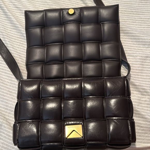 Bottega Veneta Handbags - Bottega Veneta Deep Brown Intrecciato Padded Leather Crossbody - Authenticated!